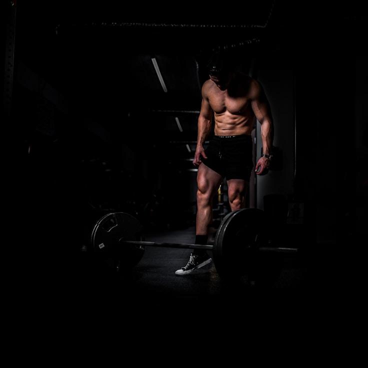 Well-equipped gym with weights